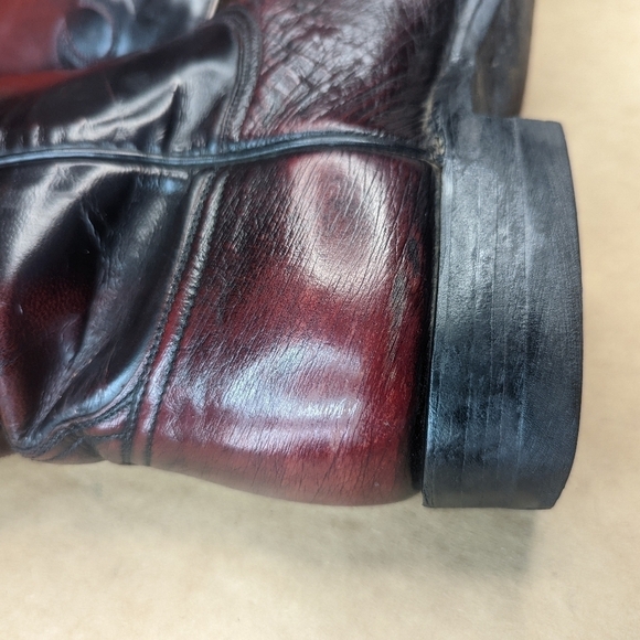 Lucchese Boots men's size 8D Exotic Genuine Black Cherry Smooth Ostrich classic - Picture 10 of 12